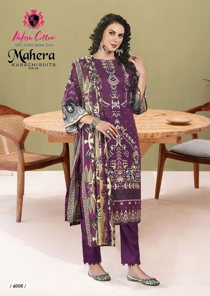 Mahera Vol 4 By Nafisa Printed Karachi Cotton Dress Material Wholesale Clothing Suppliers In India
